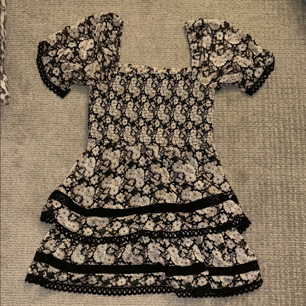 A’ltard State Floral Black and Cream Dress